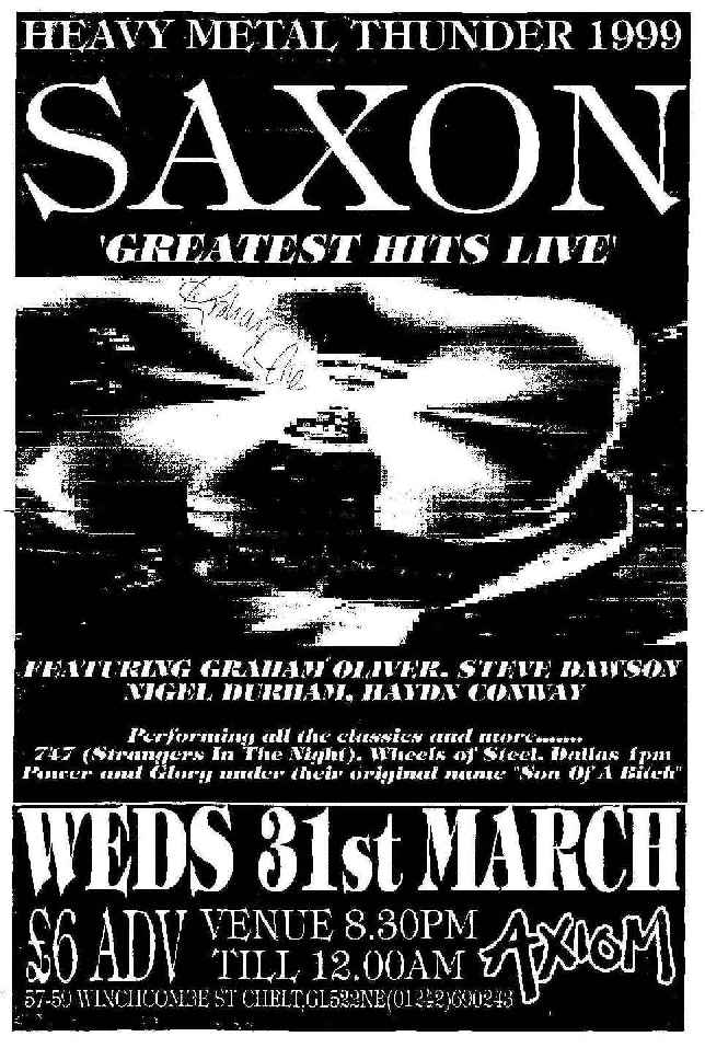 SAXON 1999 at the Axiom Poster